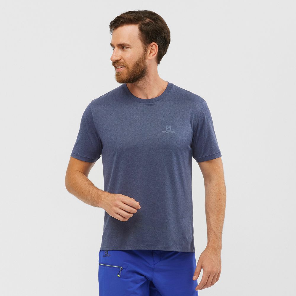 Salomon EXPLORE M Camisetas Hombre - Azul Marino - Colombia (67219-TISV)